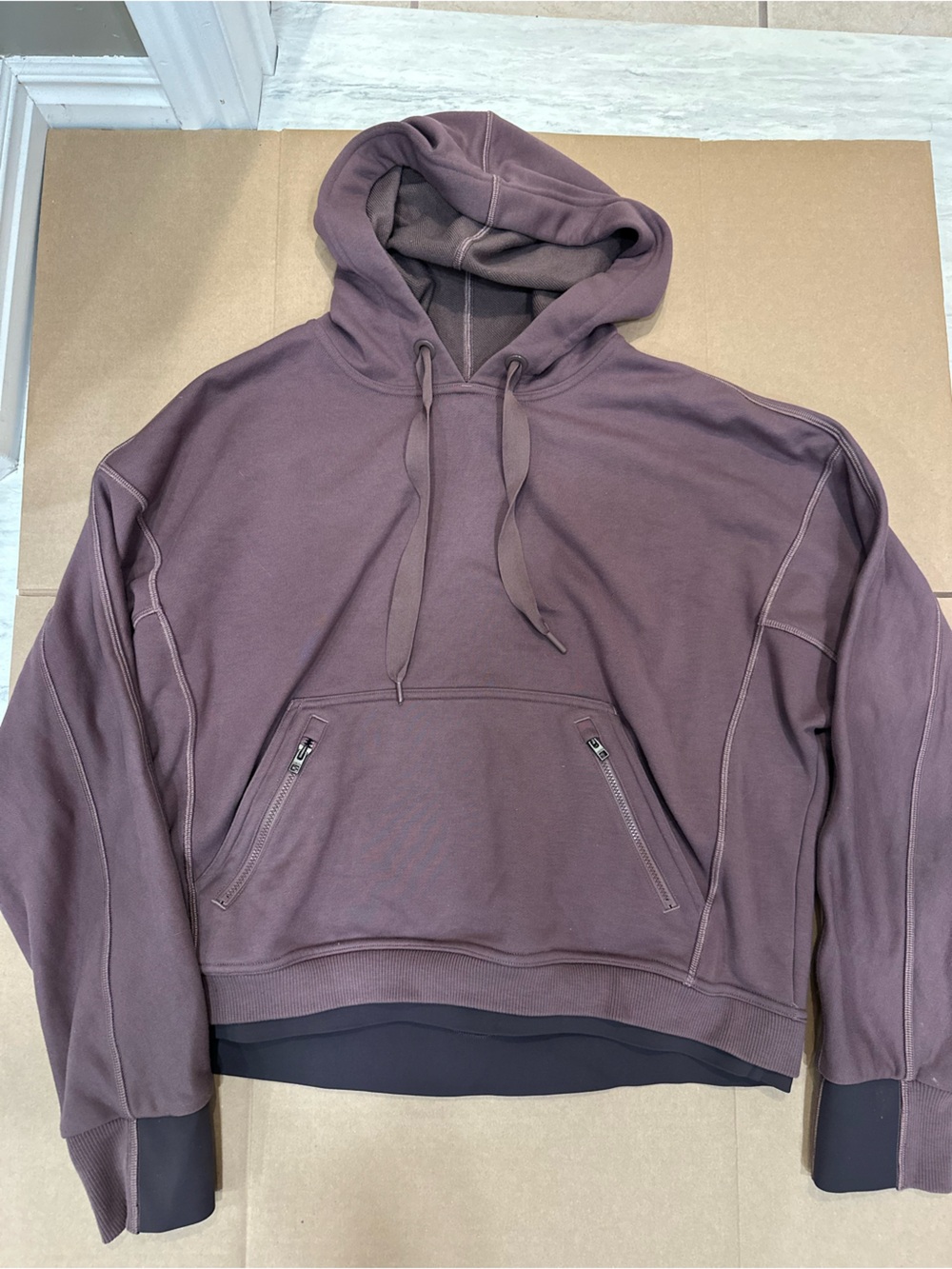 Athleta Women’s Hooded Pullover Sweatshirt - Mauve Brown